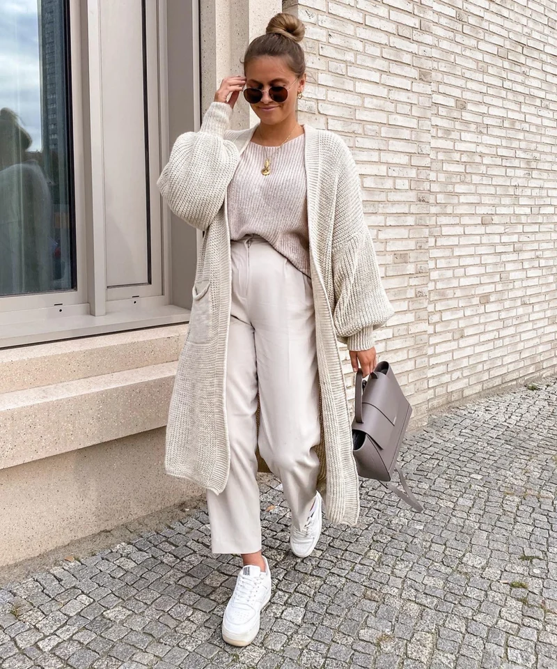 Cardigan Leilani lang Beige