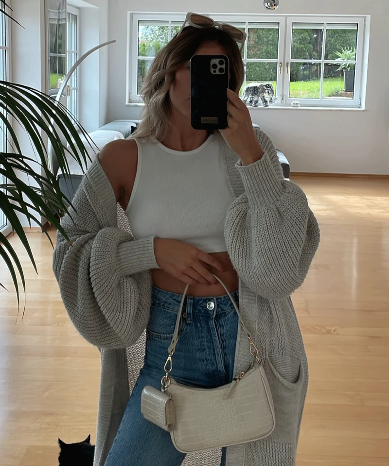 Cardigan Leilani lang Beige