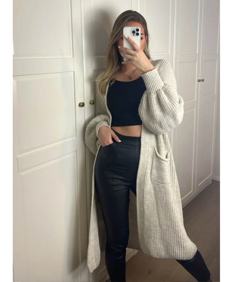 Cardigan Leilani lang Beige