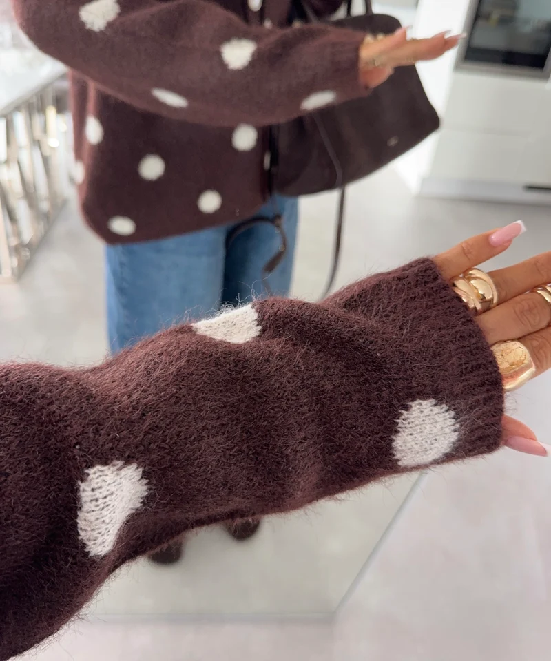 Cardigan mit Schal Joelle Braun
