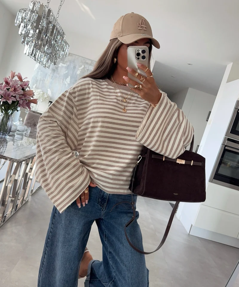 Streifen Pullover Tailou Beige