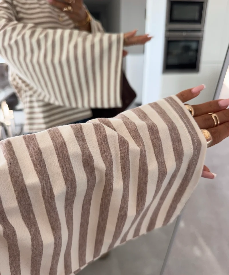 Streifen Pullover Tailou Beige