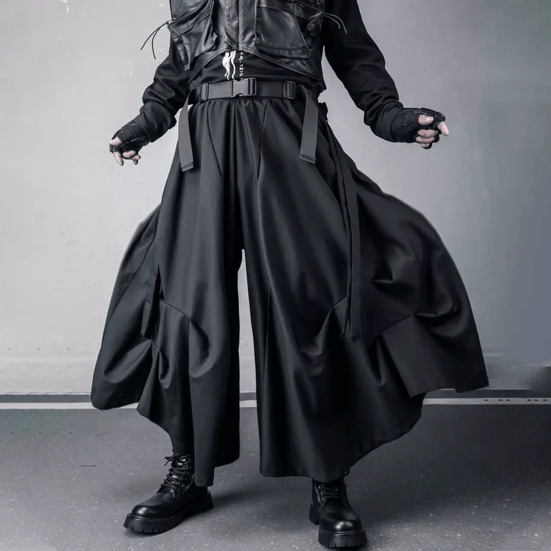 Herren Techwear Unregelmäßig drapierte lockere Rockhose
