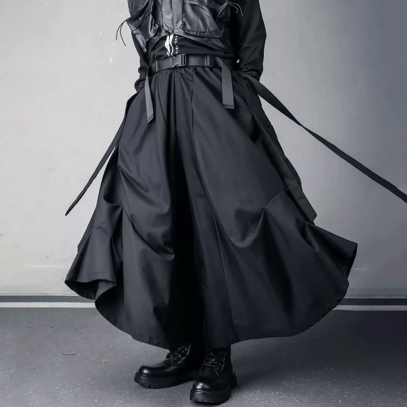 Herren Techwear Unregelmäßig drapierte lockere Rockhose