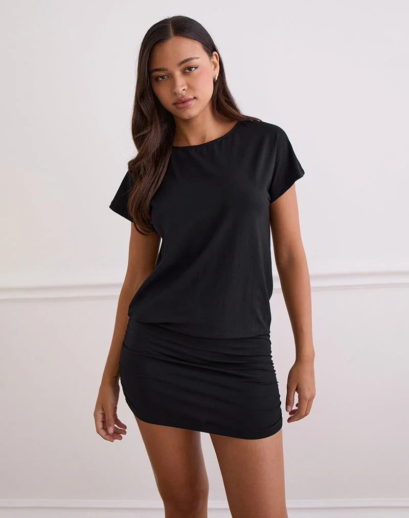 Amelina Rückenfreies Minikleid in Schwarz