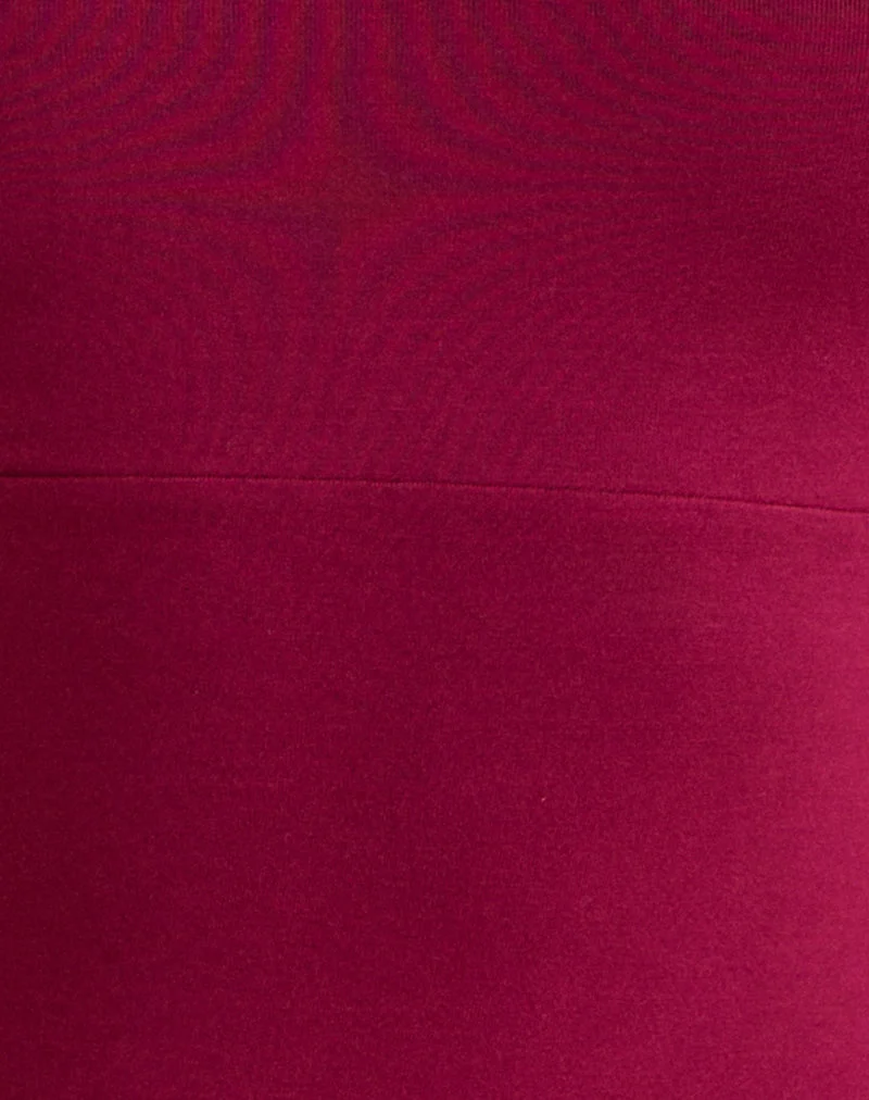 Waneta Bandeau-Minikleid aus Rayon-Jersey in Burgunderrot