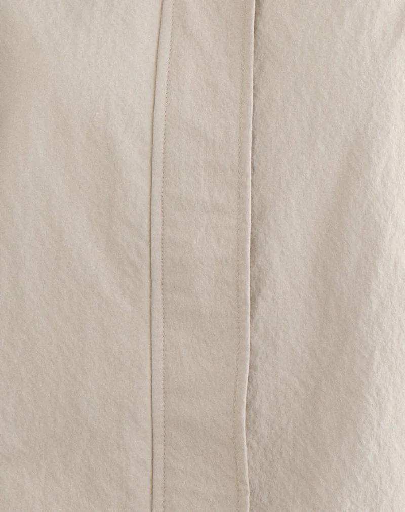 Niorun-Reißverschlussjacke aus Nylon in Helltaupe
