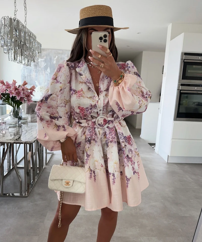 Leinen-Baumwoll Kleid Mira Rosa