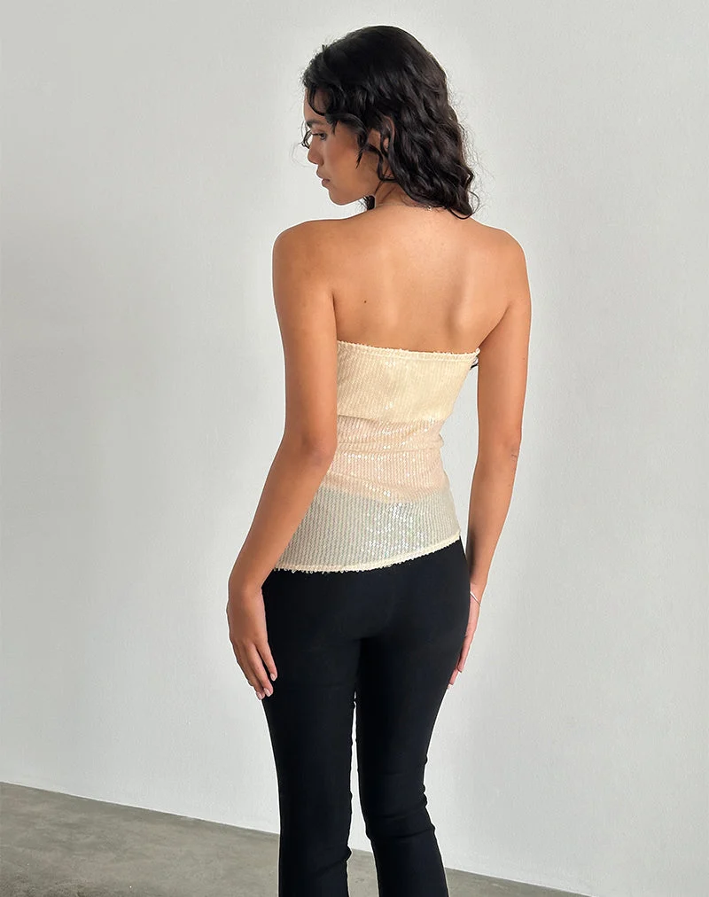 Viksuni Bandeau-Top in Nude Klare getönte Scheibe