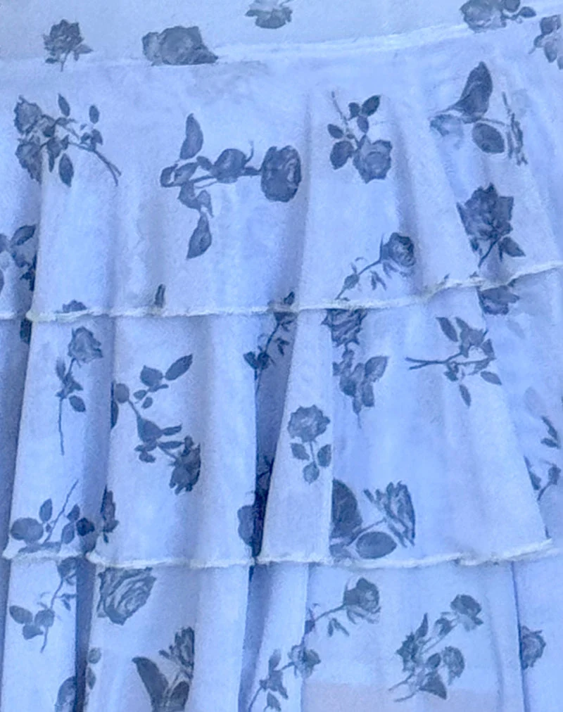 Mirtilo Minikleid aus geblümtem Mesh in Dunkelblau