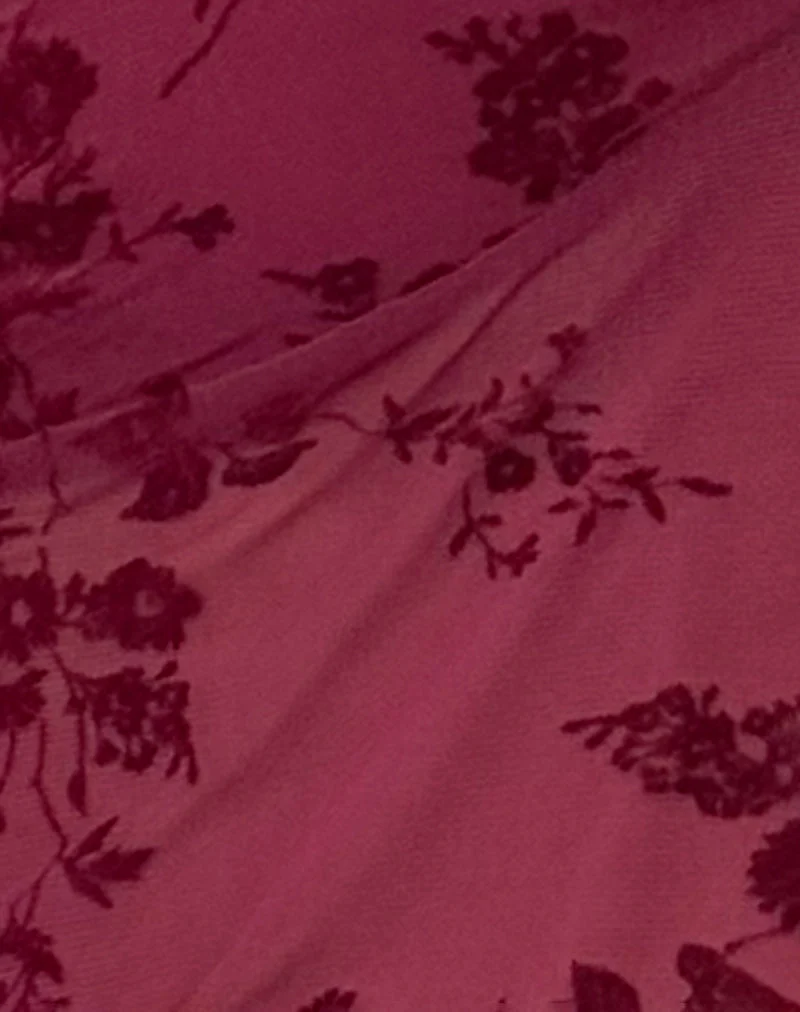 Janar Top in Botanical Flower Maroon