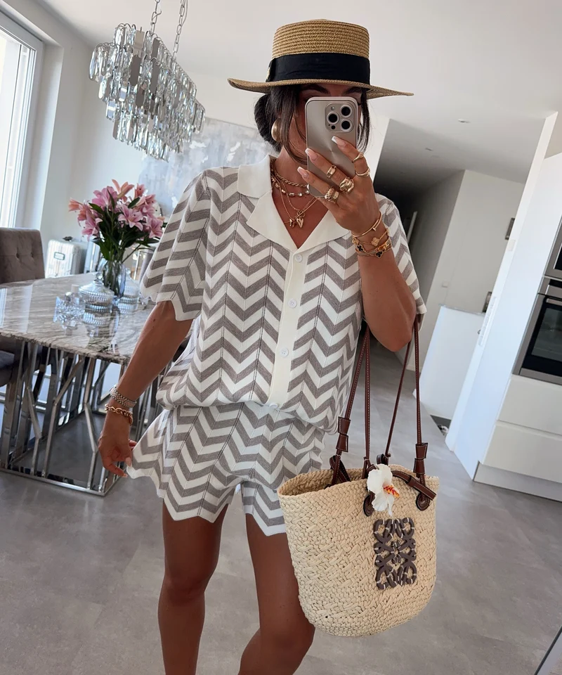 Shorts Aloa Weiß Grau