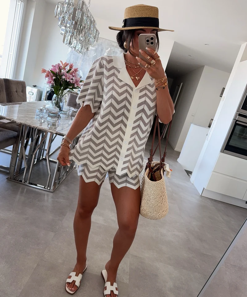 Shorts Aloa Weiß Grau