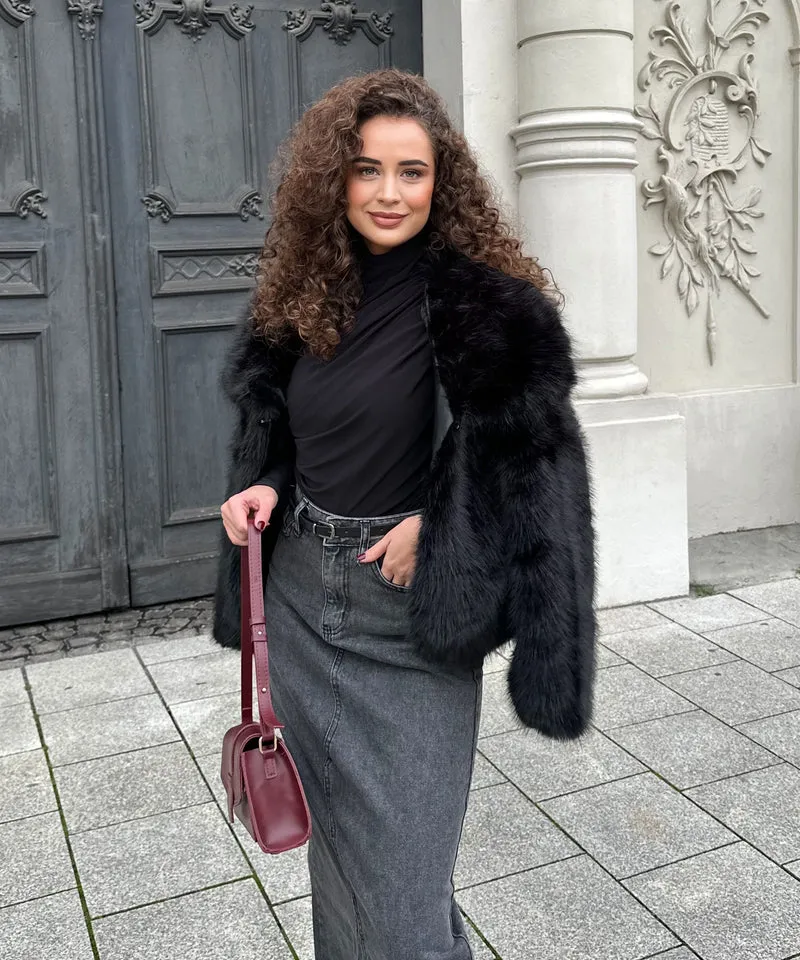 Felljacke Amara Schwarz