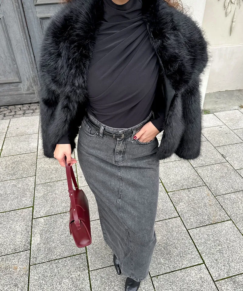 Felljacke Amara Schwarz