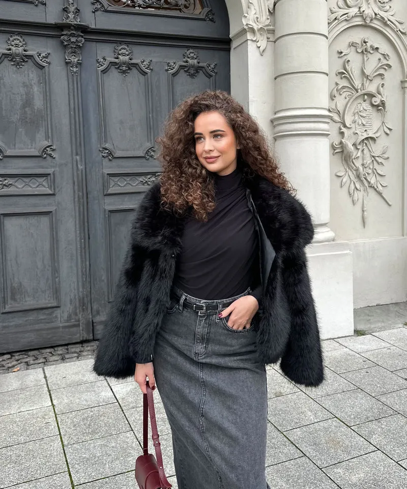 Felljacke Amara Schwarz