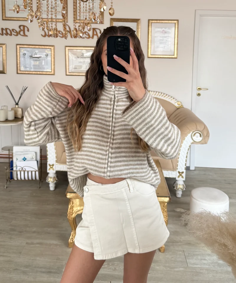 Jeans Hosenrock Laria Beige