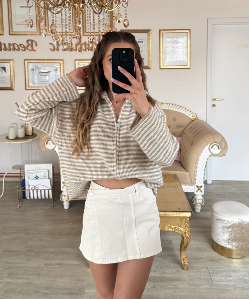 Jeans Hosenrock Laria Beige