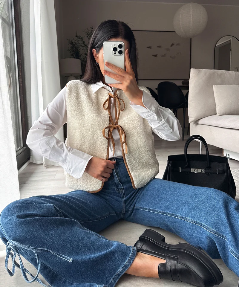 Teddyweste Falina Beige