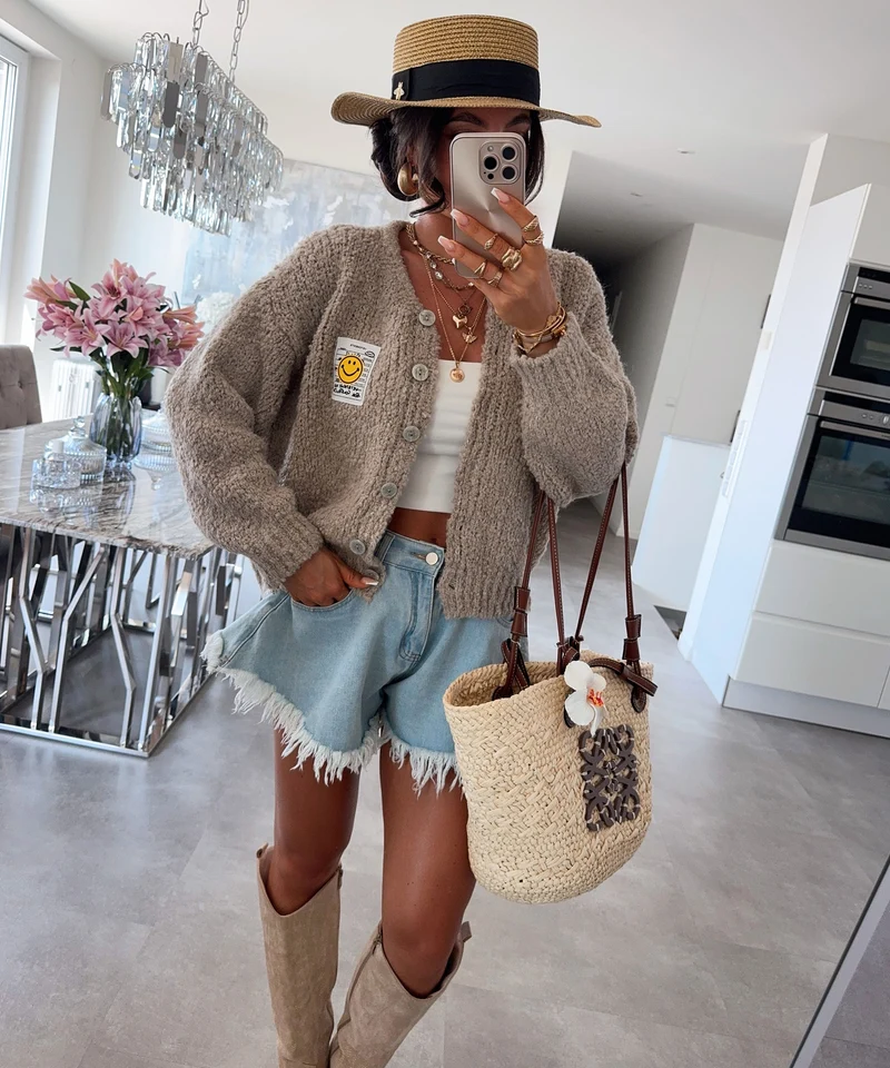 Boucle Cardigan Lalya Taupe