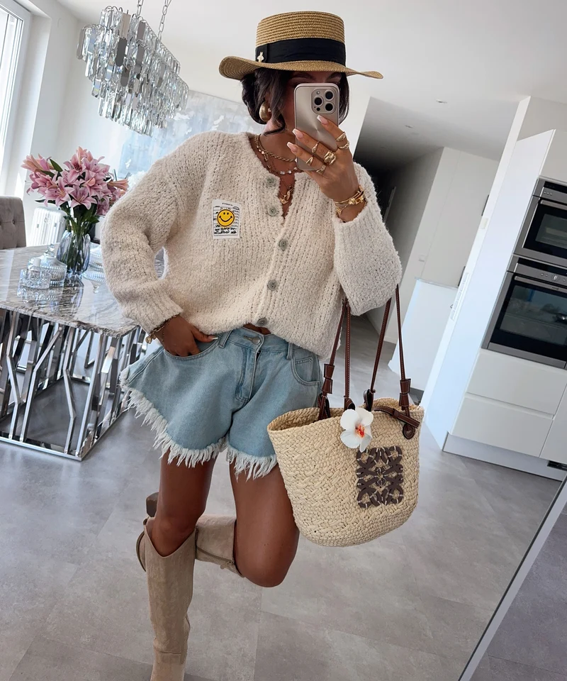 Boucle Cardigan Lalya Beige