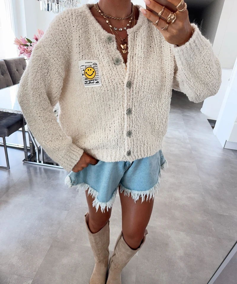 Boucle Cardigan Lalya Beige