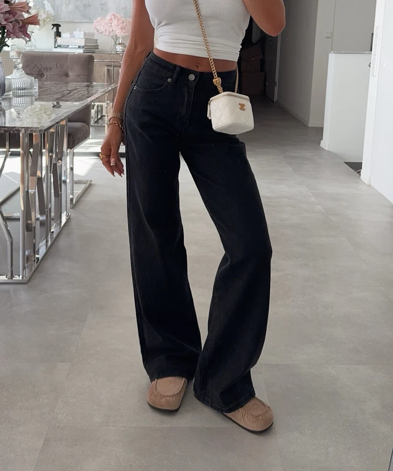 Stretch Straight Leg Jeans Kessi Schwarz