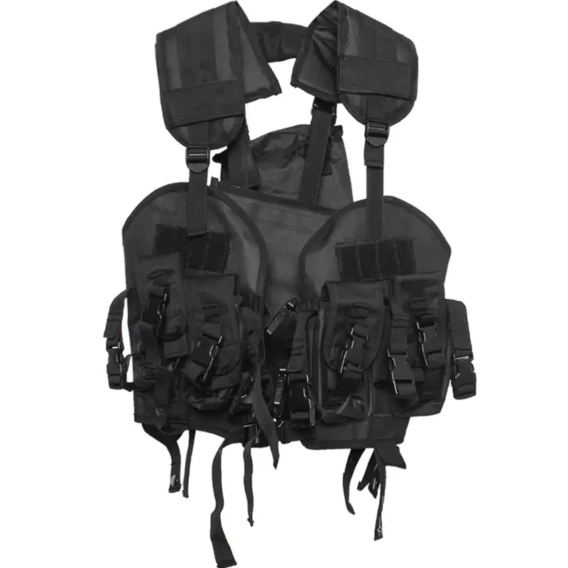 Herren-Techwear-Weste mit mehreren Schnallenriemen und mehreren Taschen