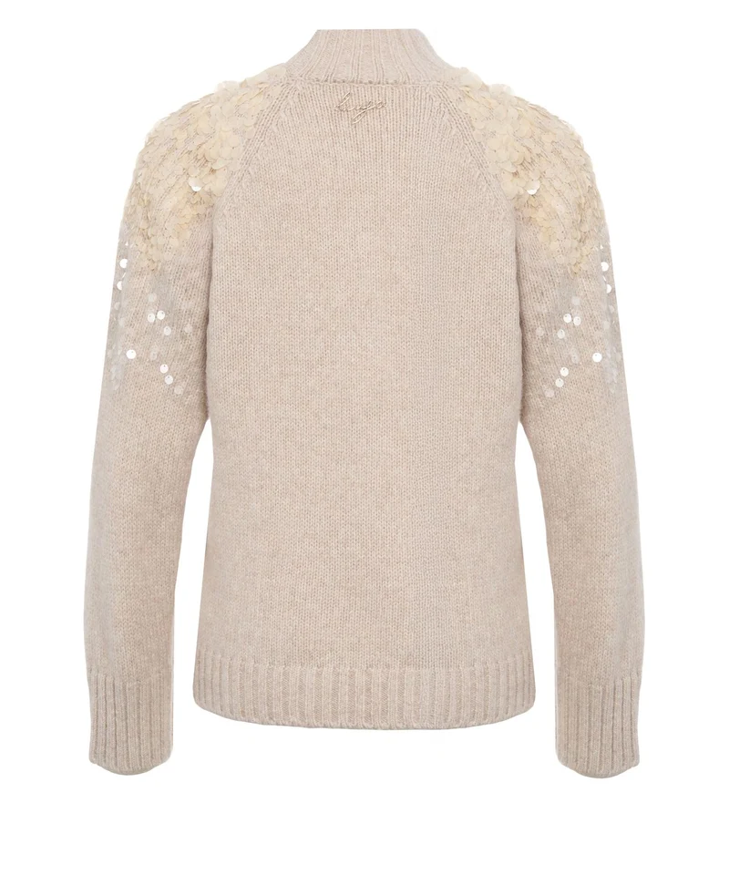 Maglia con applicazione di paillettes