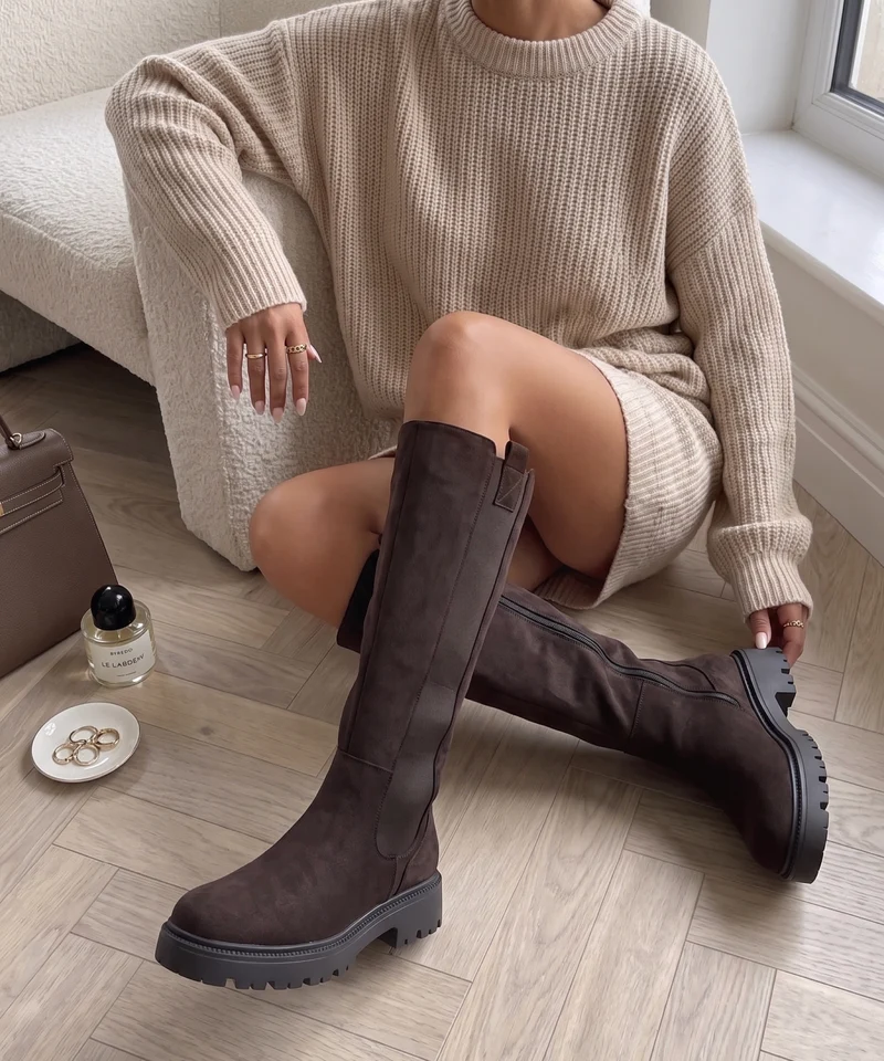 Stiefel Ivi Braun Wildleder