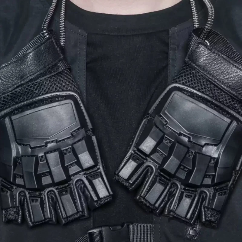 Techwear-Taktikhandschuhe für Herren mit harter Schale und halben Fingern