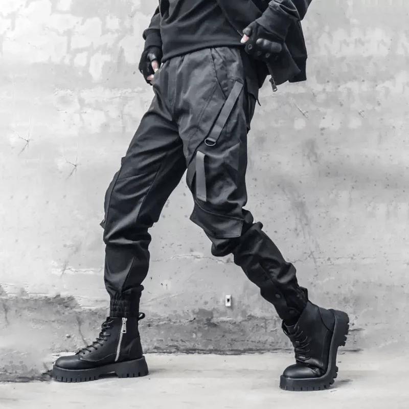 Herren-Cargohose mit Reißverschluss, großer Tasche und Bündchen
