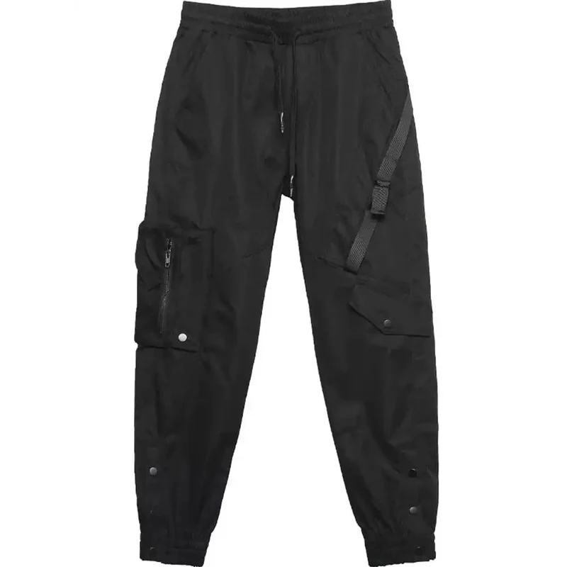 Herren-Cargohose mit Reißverschluss, großer Tasche und Bündchen