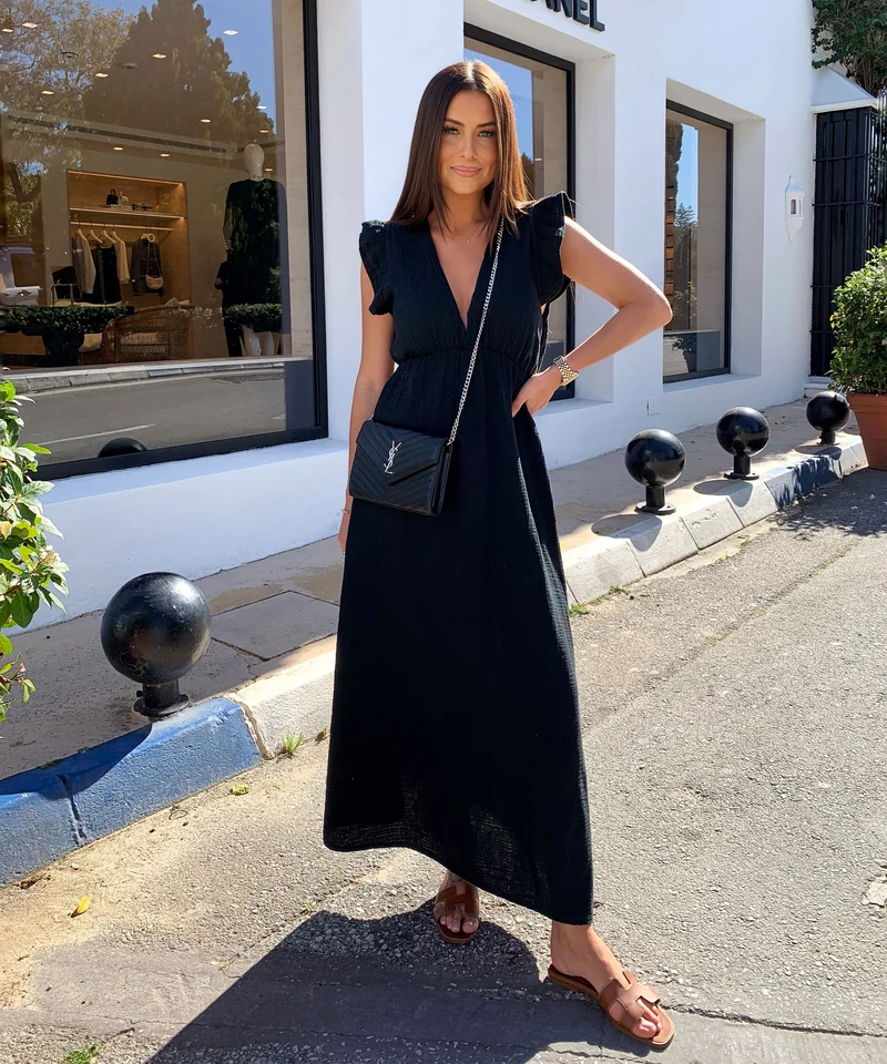 Musselin Kleid Geli Schwarz