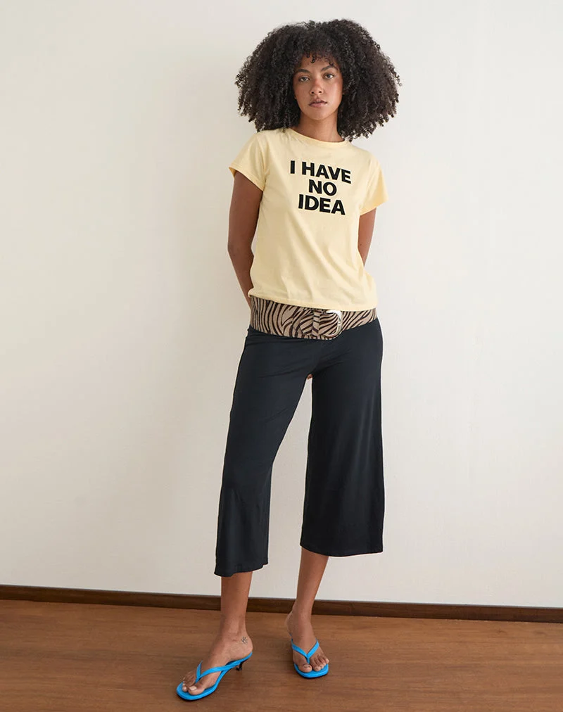 Clio Baggy-T-Shirt in der Farbe „Lemon“ mit dem Aufdruck „I Have No Idea“