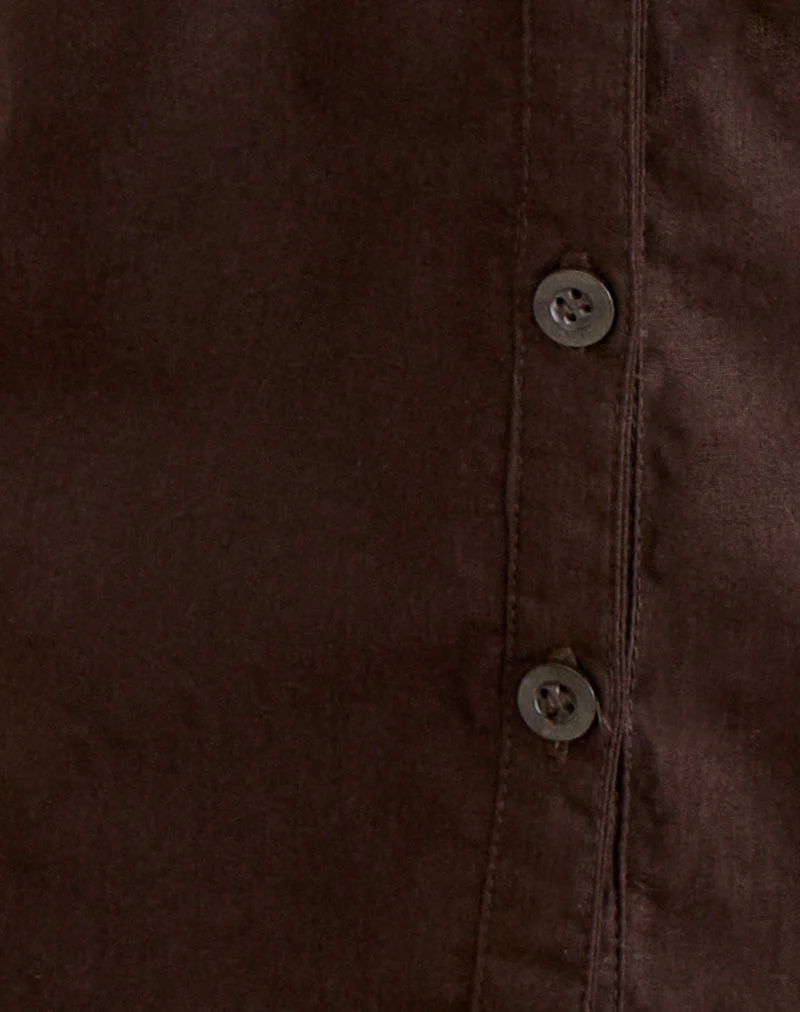 Burke-Bluse aus Popeline in der Farbe „Bitter Chocolate“