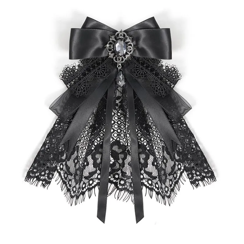 Gothic-Halskette für Damen mit Schleife, floraler Spitze