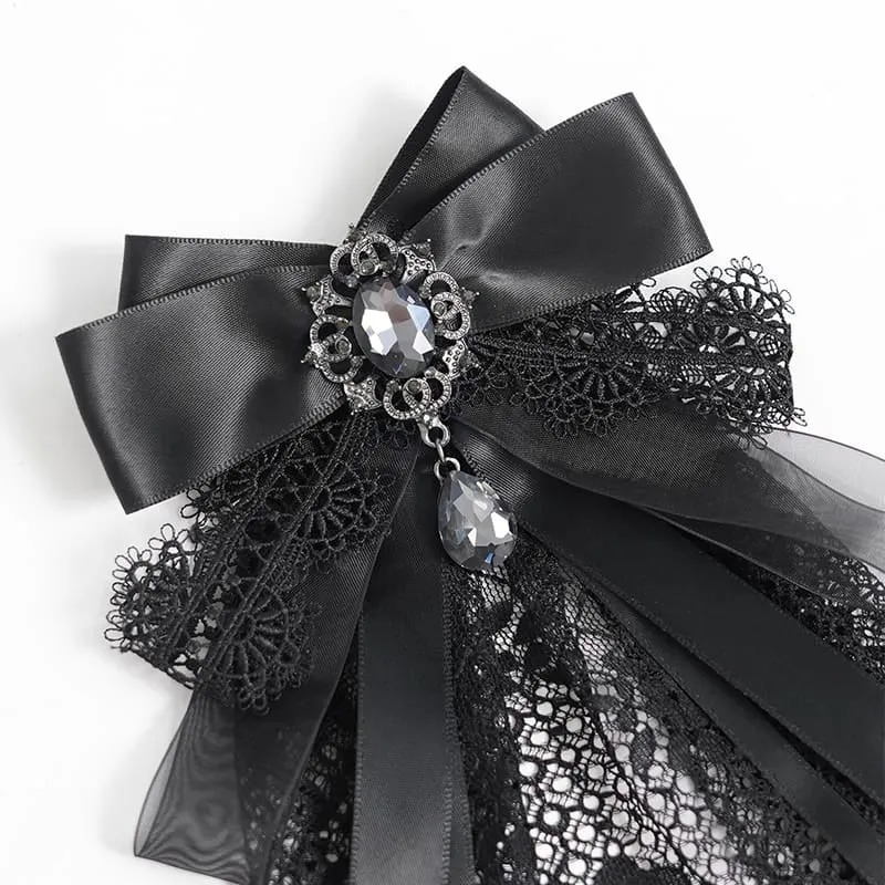 Gothic-Halskette für Damen mit Schleife, floraler Spitze