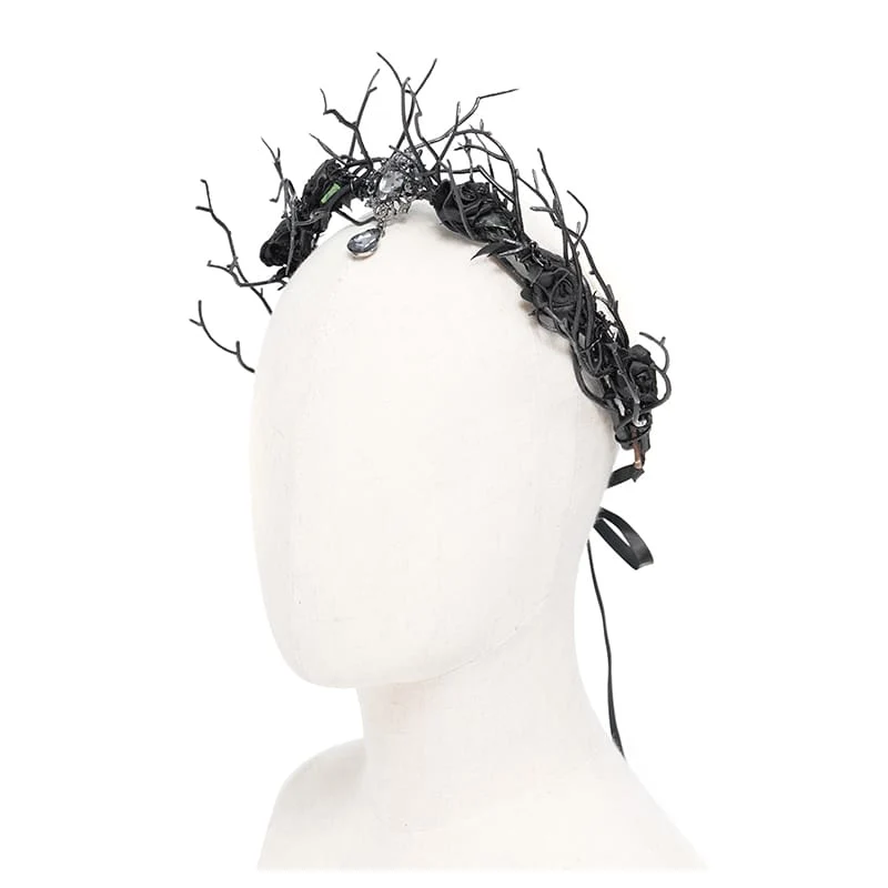 Gothic-Kopfschmuck mit Rosenzweigen für Damen