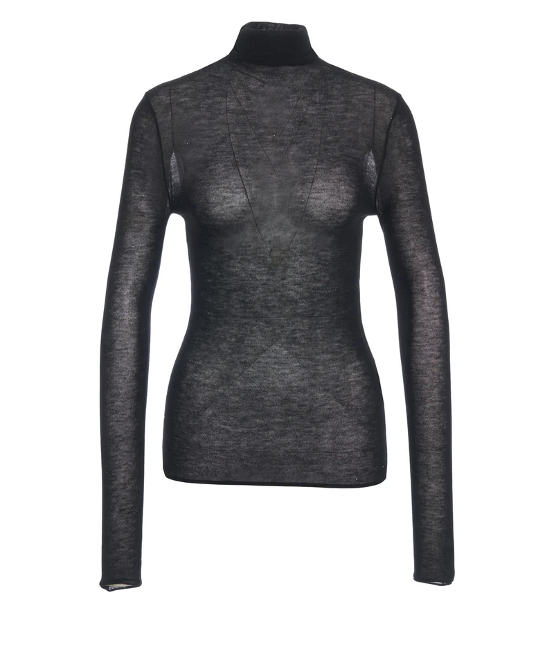 Maglione a dolcevita con paillettes