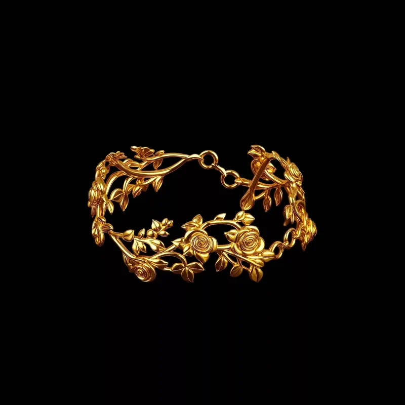 Gothic-Armband für Damen mit Rosenzweigen