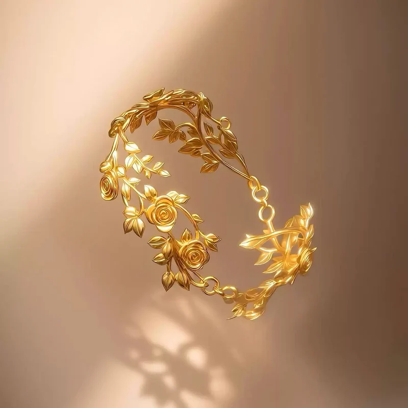 Gothic-Armband für Damen mit Rosenzweigen