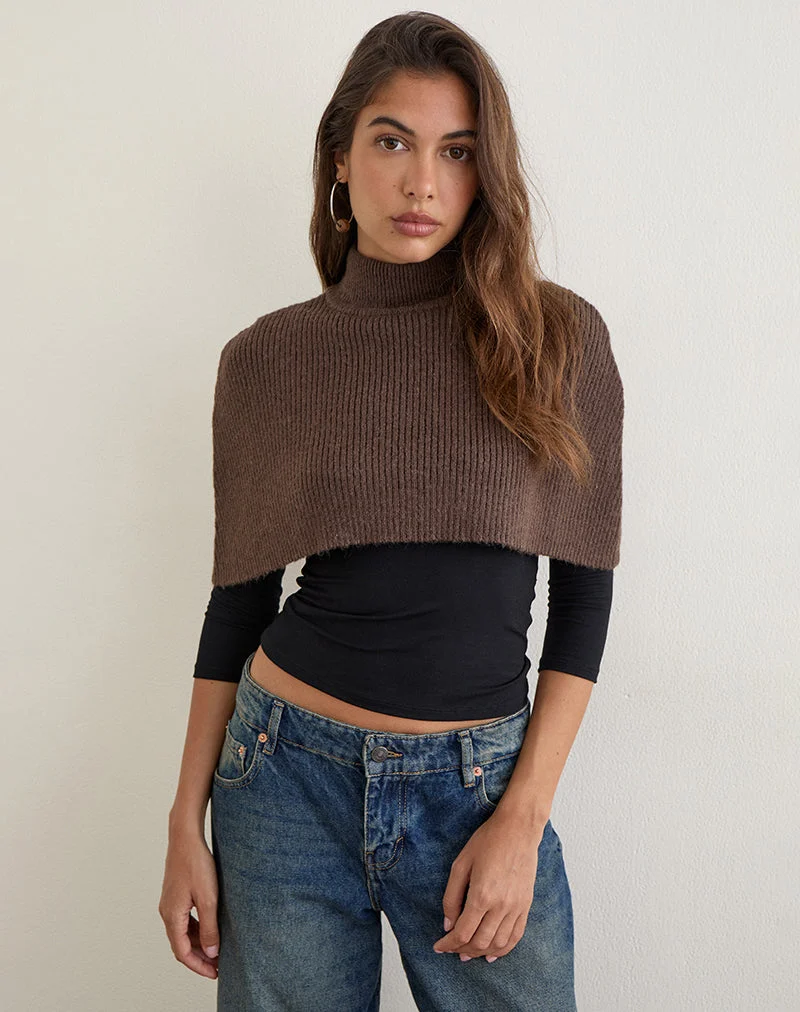 Nagia-Strickjacke in der Farbe „Dark Chocolate“