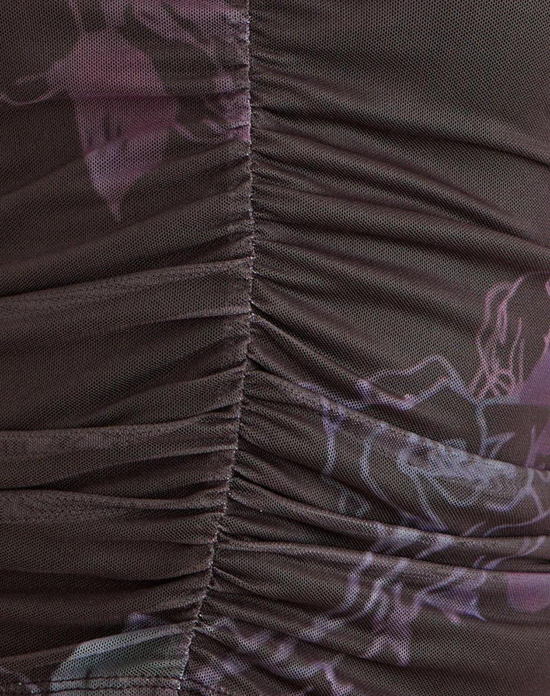 Sienna-Top aus Mesh, Farbe: Serene Ivy, Dark Plum