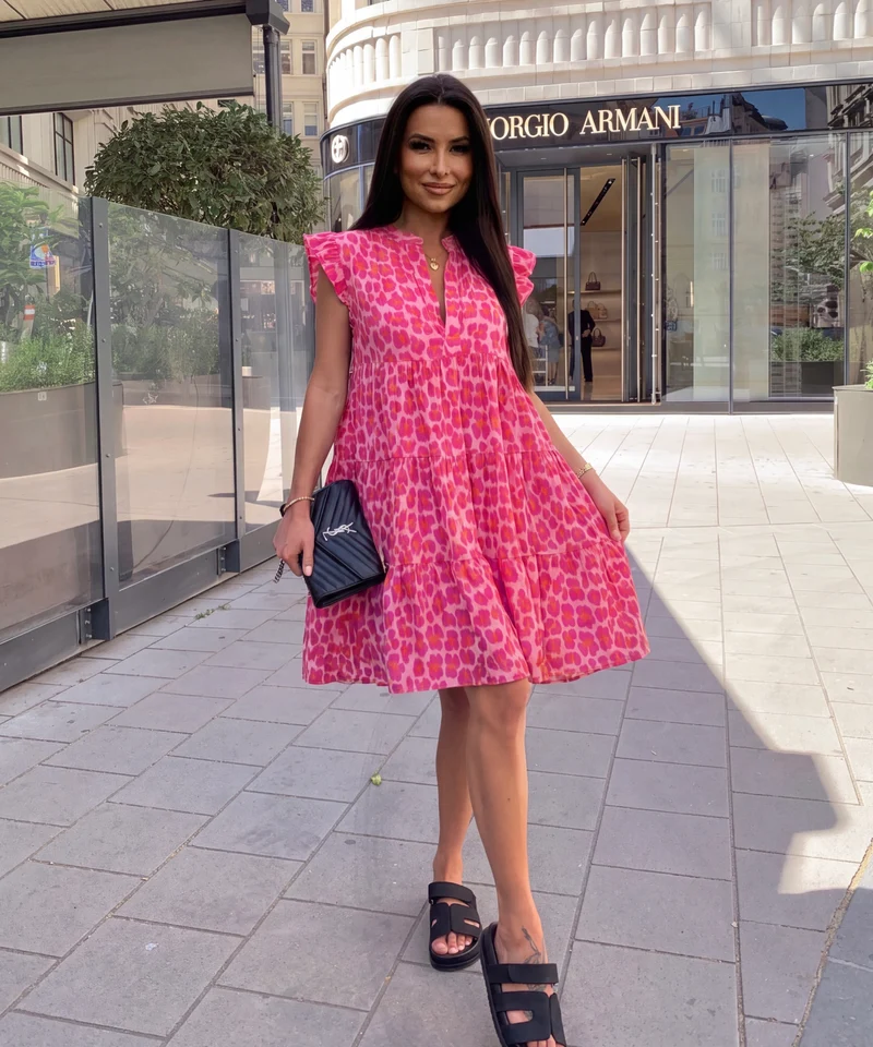 Musselin Kleid Inesa Leo Pink