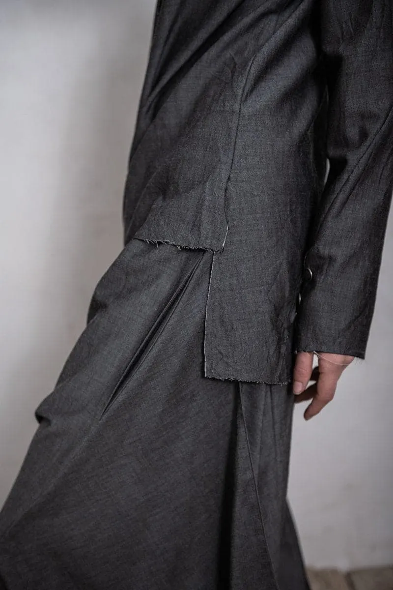 eigensinnig wien | Jelinek | Asymmetrische, weite Damenbluse in grau