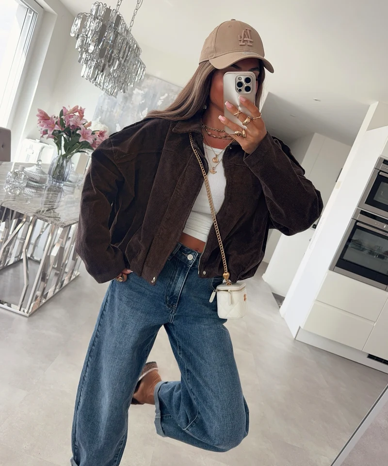 Cord Jacke Amber Braun