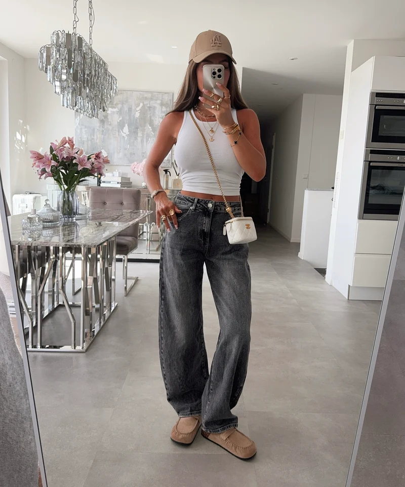 Stretch Barrel Jeans Havi Grau