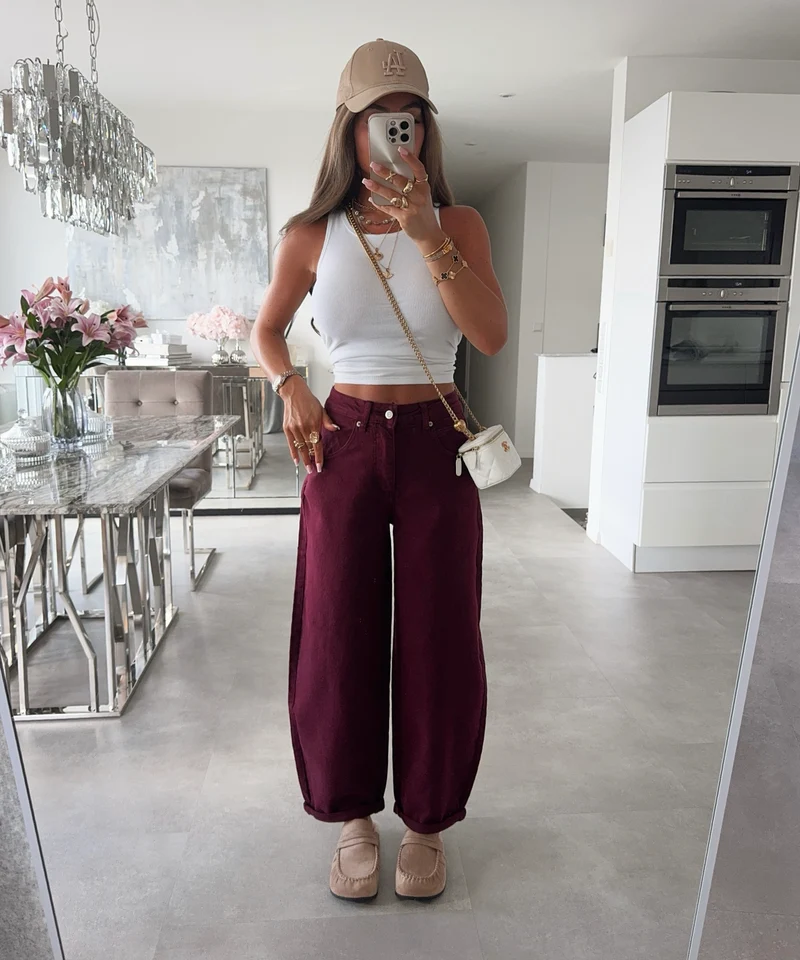 Stretch Balloon Jeans Aviana Bordeaux