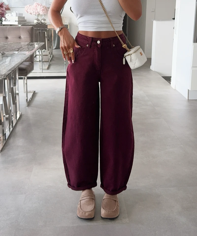 Stretch Balloon Jeans Aviana Bordeaux